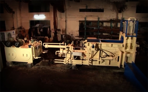 Continuous Scrap Baling Machine in Action!
